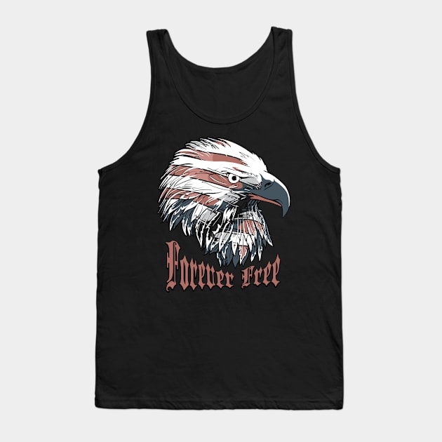 Eagle and the American flag Tank Top by peace and love